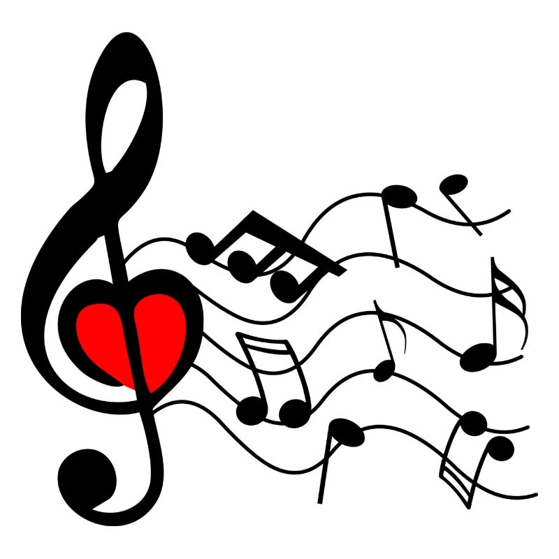 G clef with heart and nuts