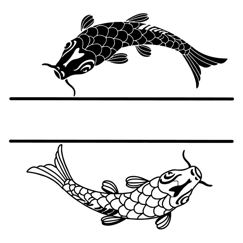 Fish black and white with blank text bar