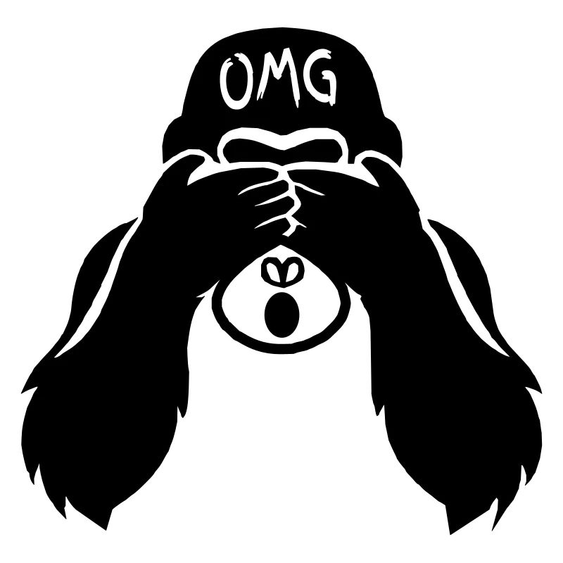 Drôles de mains de singe devant le visage - Gorilla OMG2