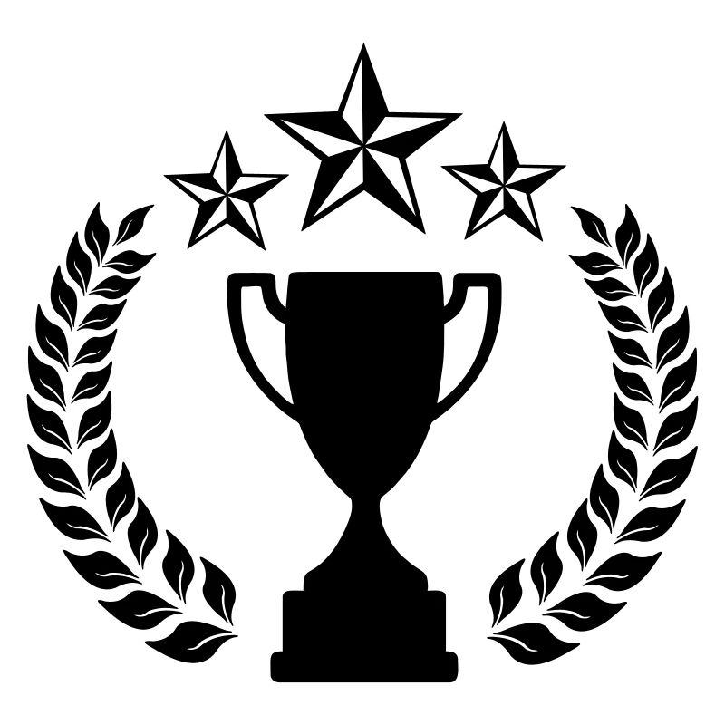 Laurel wreath with above three stars