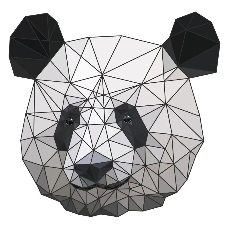 Polygonal Panda Bear Low Poly Art Triangle Shapes