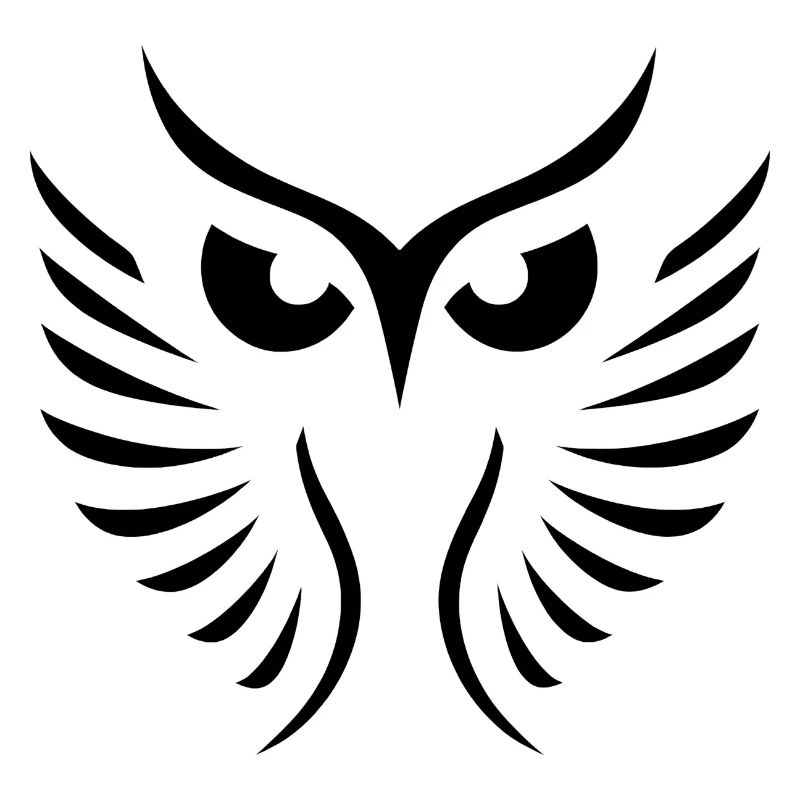 Moderne Eule: Abstrakte, Minimalistische Kunst