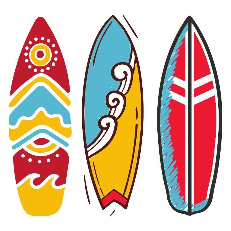 Trois planches surf pop art