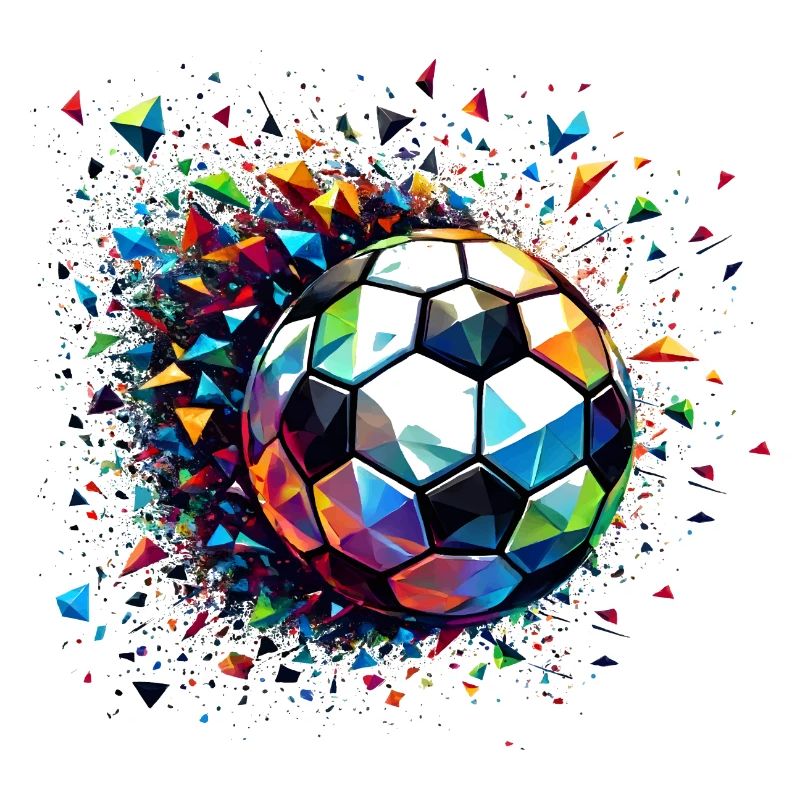 Colourful dynamic football motif with light reflections