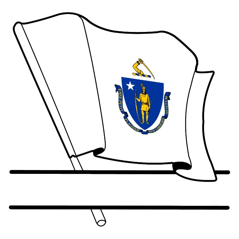 Bannière de texte Flag Massachusetts