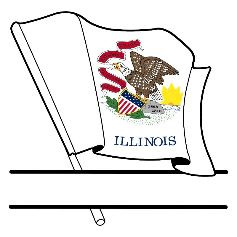 Flag Illinois text banner