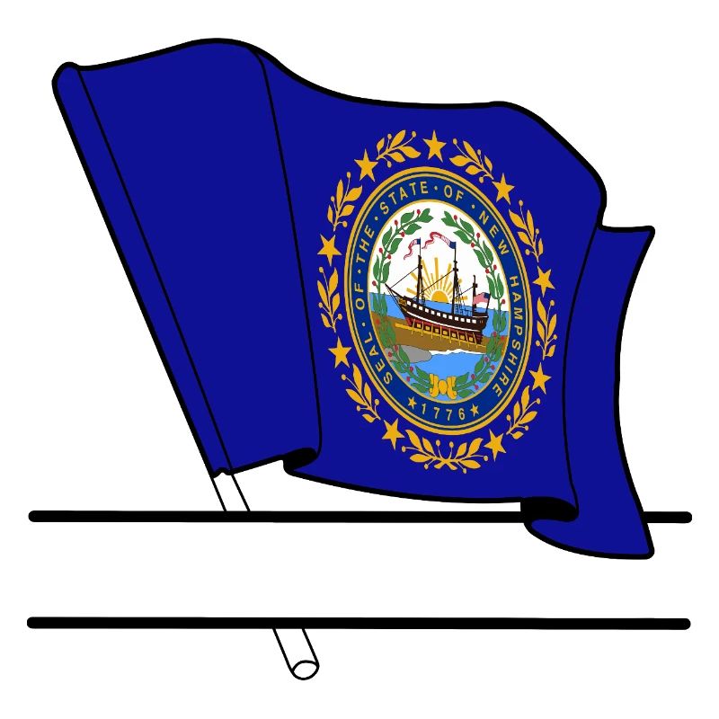 Flag New Hampshire text banner