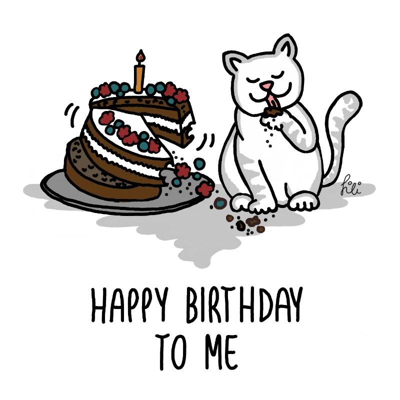 Joyeux anniversaire à moi – gâteau effronté pour grignotage de chat