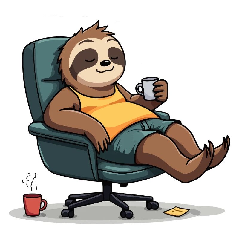 Office? First coffee! – Sloth Style