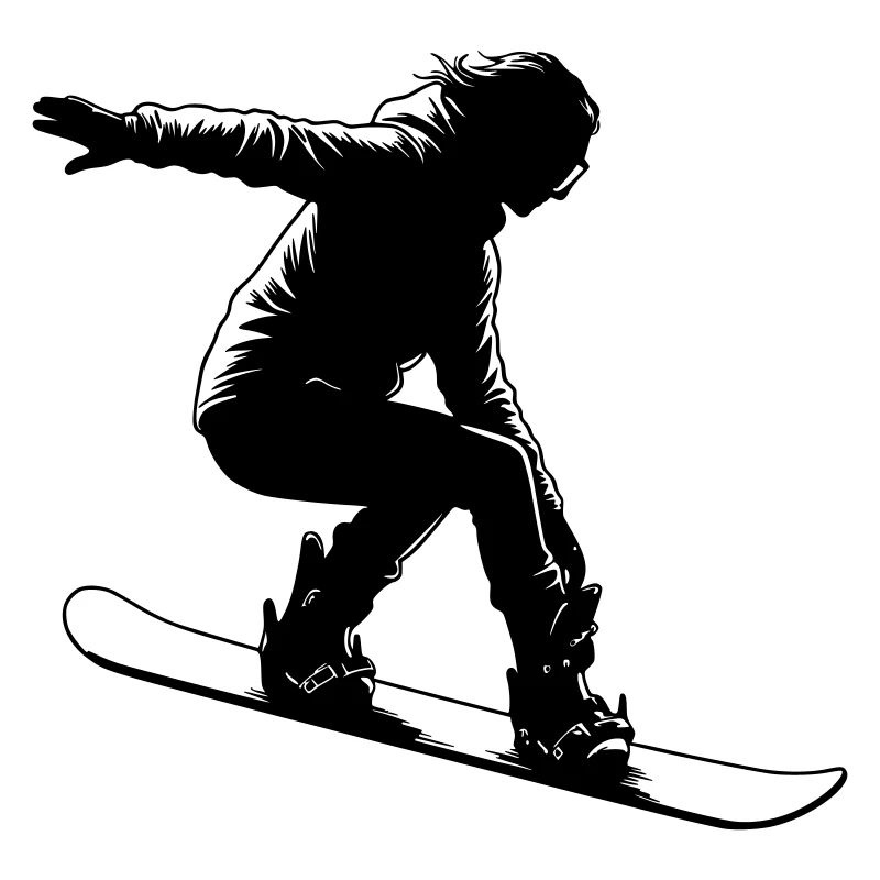 Snowboarderin mit eleganter Pose