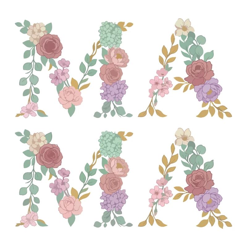 Mama Blumen Floral Schrift Beste Mutter Muttertag