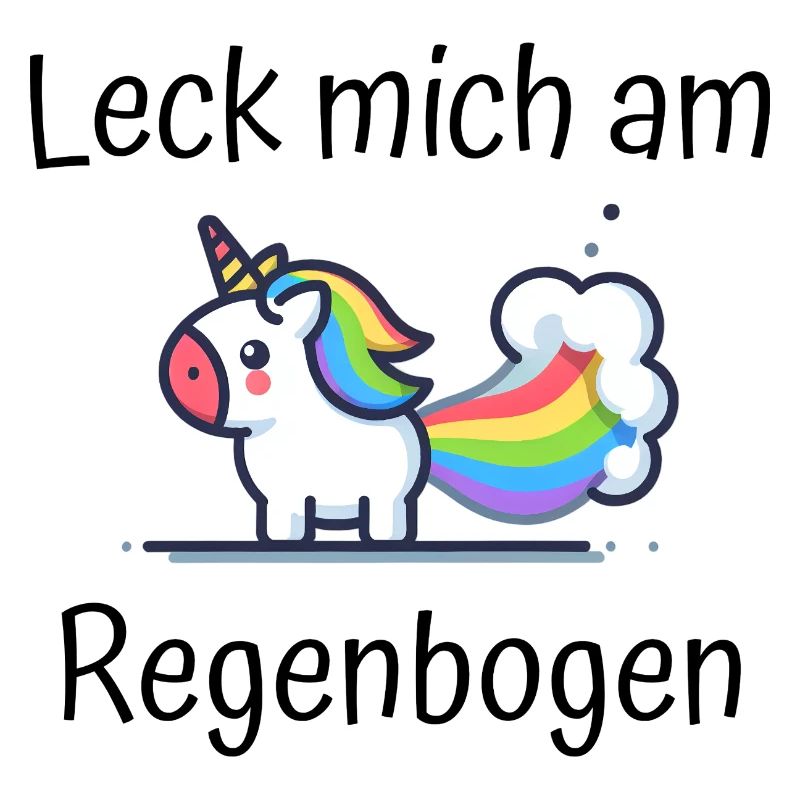 Leck mich am Regenbogen Einhorn Spruch