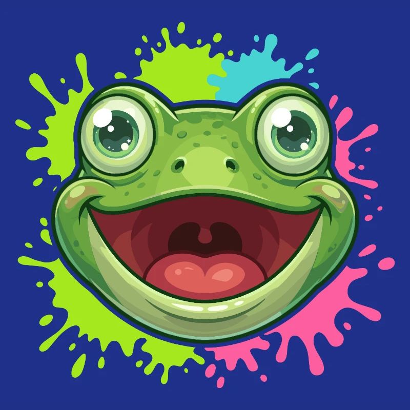Éclaboussure joyeuse de grenouilles