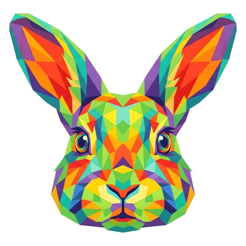 Pop Art géométrique coloré de lapins lapins