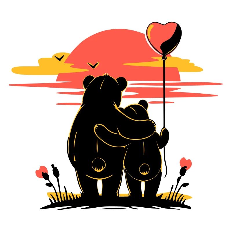Bear in Love - Romantic Sunset