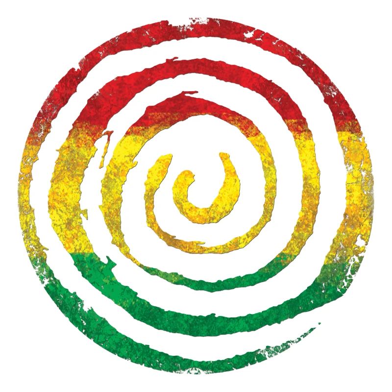 Spirale Zen rastérisée dans la palette de couleurs rasta