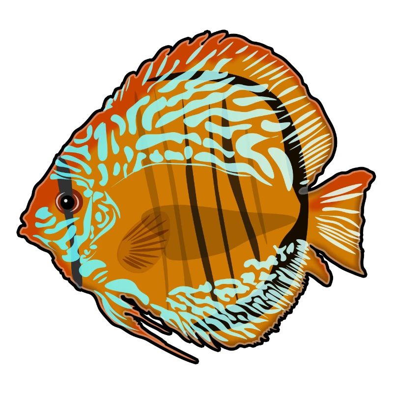 Dessin d’aquarium de discus