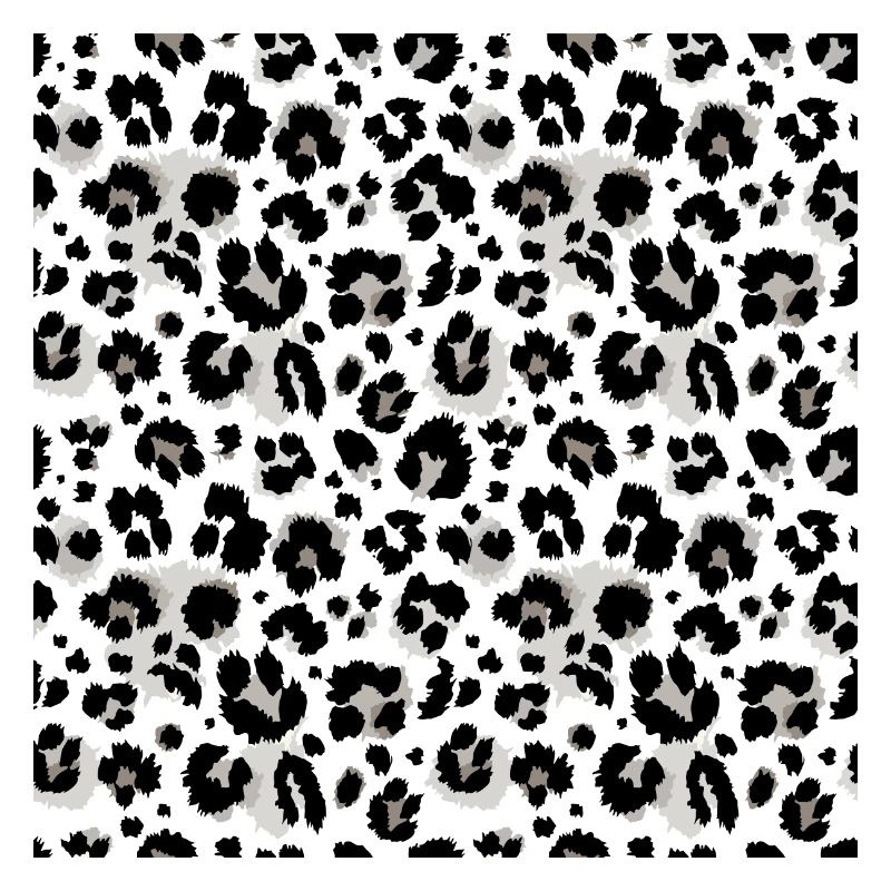 Easy-care animal print black and white pattern