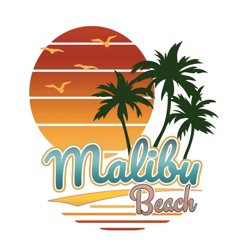 Retro Malibu Beach, Gift Idea, USA, L.A.