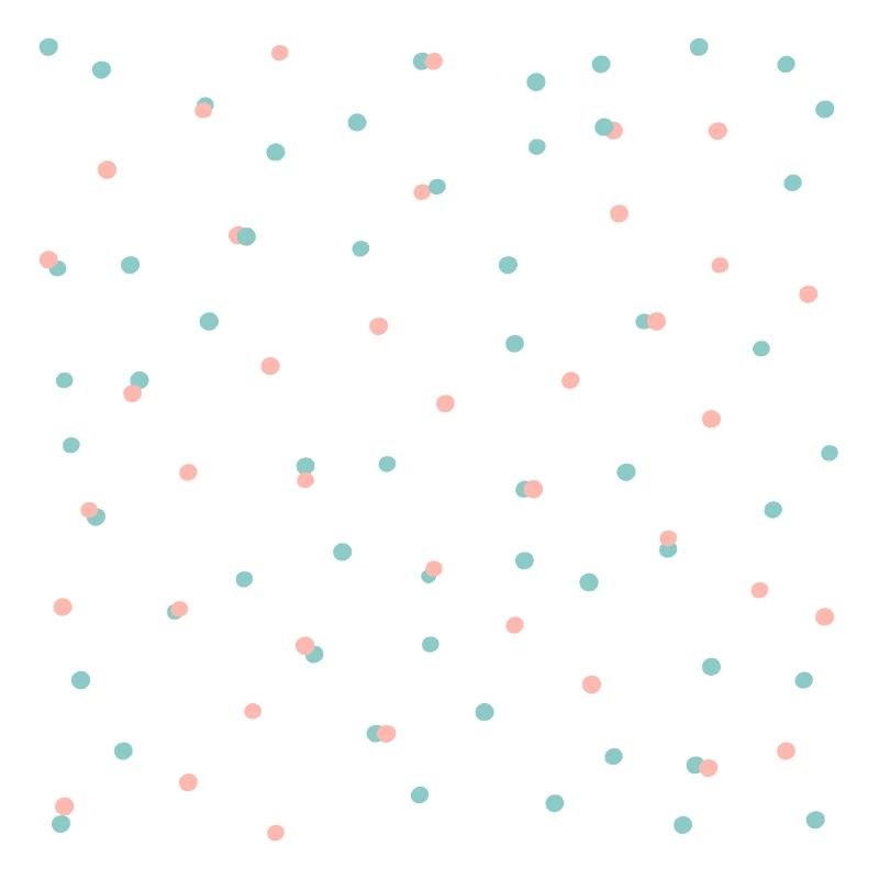 Confetti pattern in coral & blue