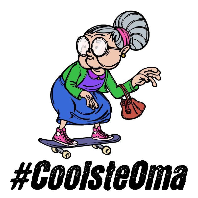 Alte Frau Cool Brille Statement Großmutter Oma