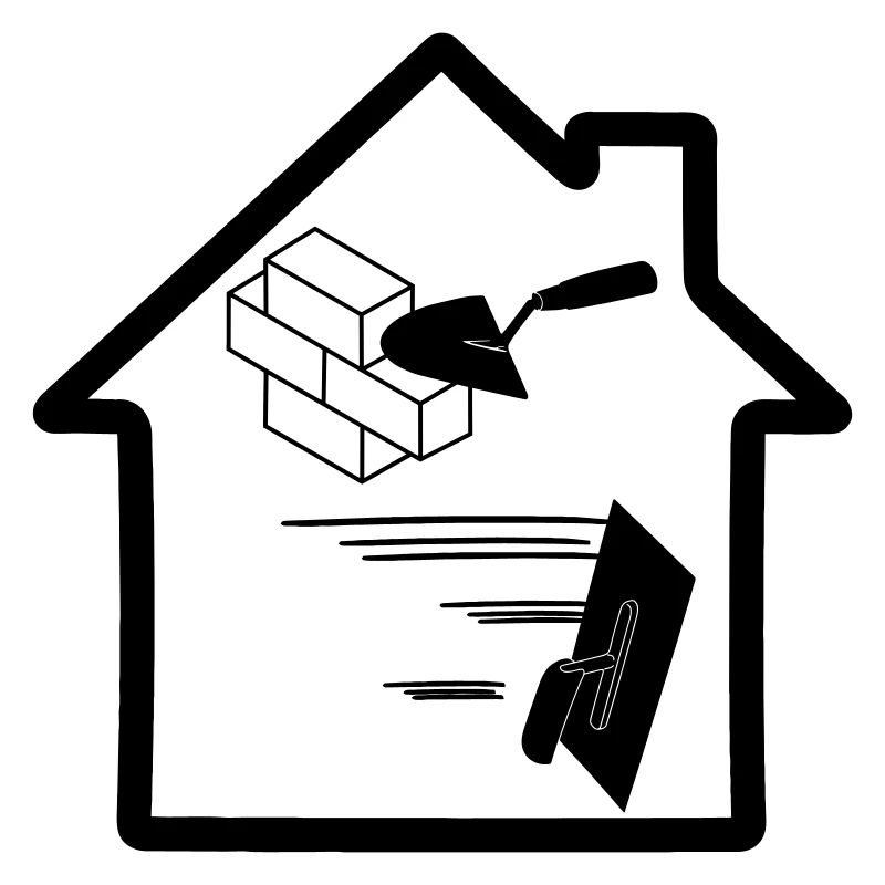 Mason stucco tool logo house building 2