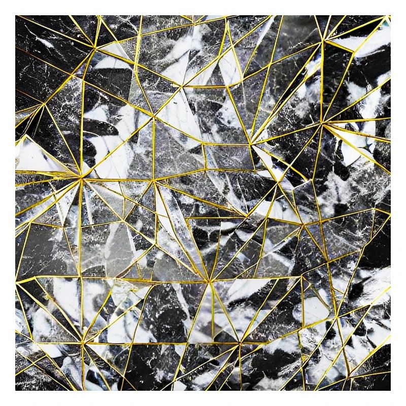 Marble Black Gold Geometric Pattern