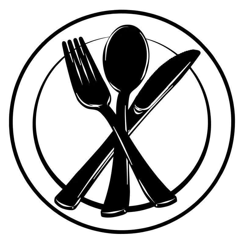 Knife fork and spoon on plate
