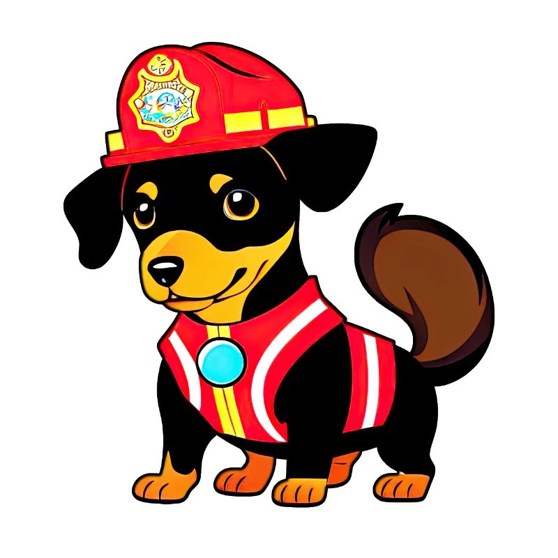 Dachshund as firefighter