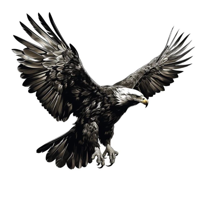 Eagle on its way to land