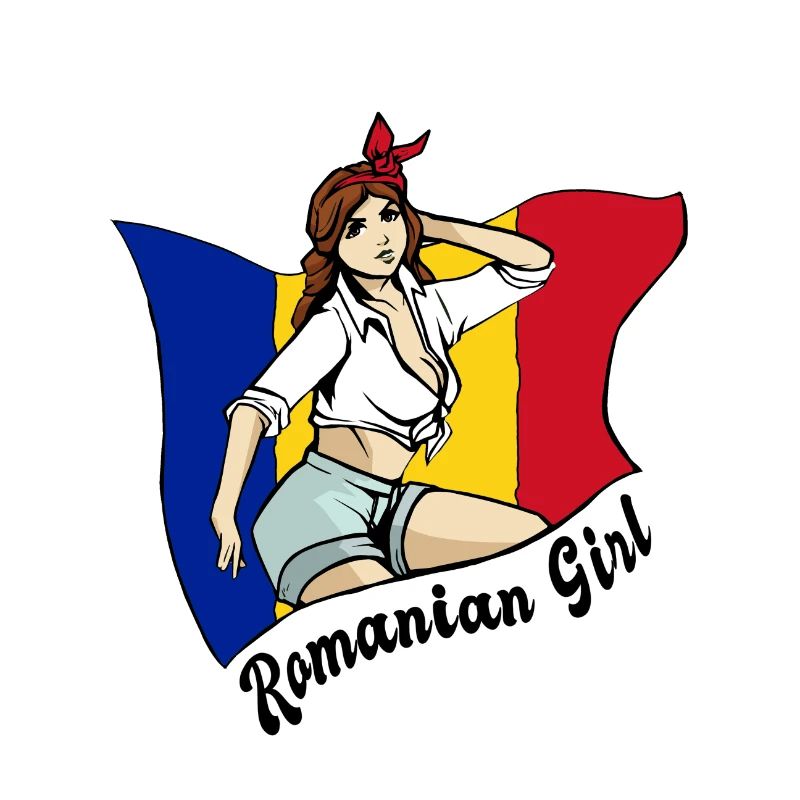 Rumänisches Mädchen Flaggen Design