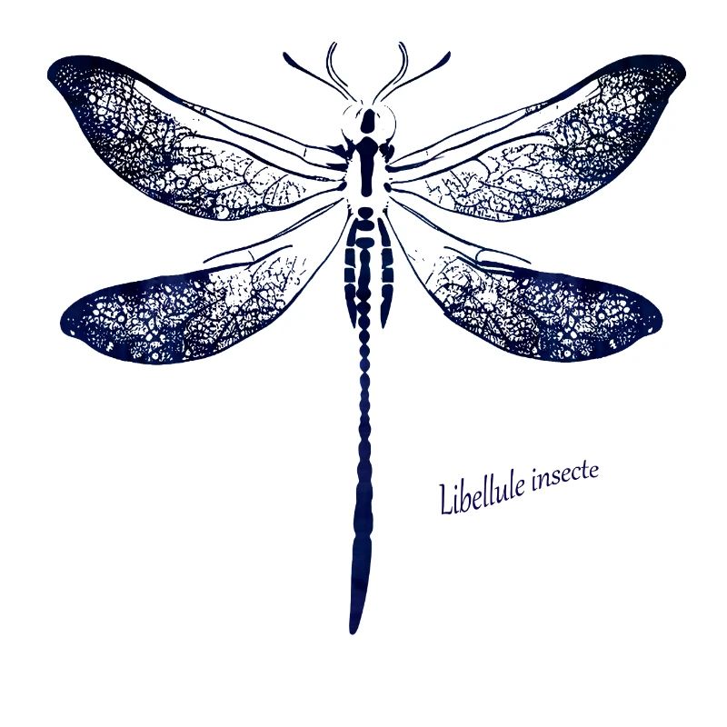 Tiefblaue Libellen Silhouette