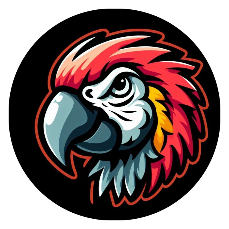 Parrot Comic Head Colorful