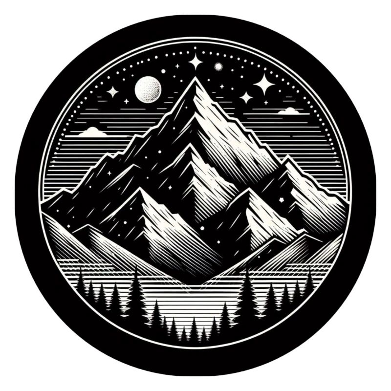 Mountain, Night, Starry Sky, Forest