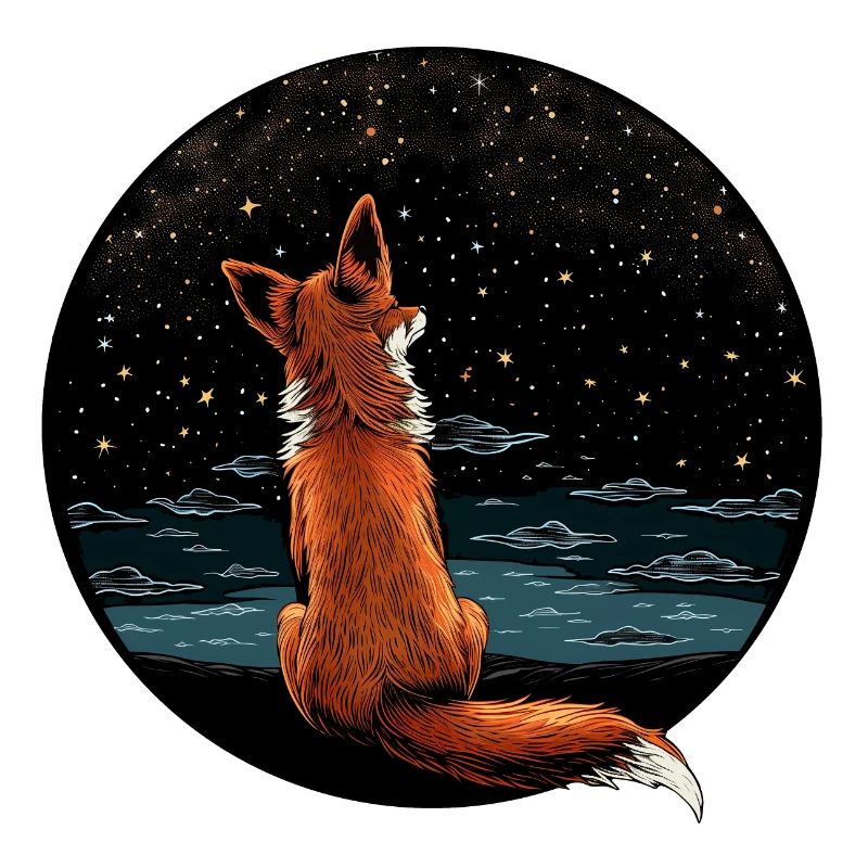 Fuchs mit Sternenhimmel