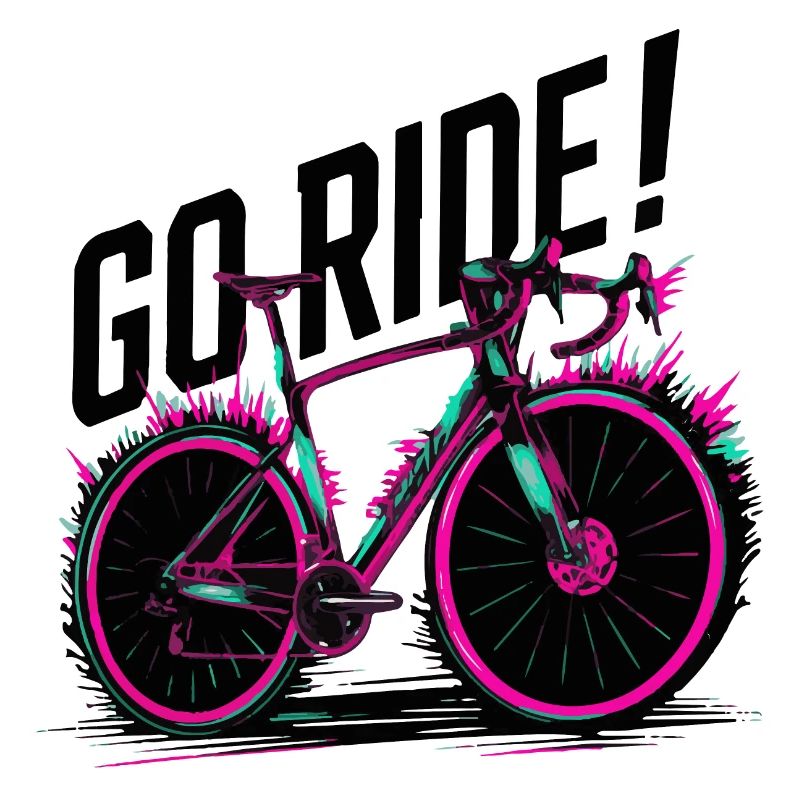 Illustration d’aventure à vélo au néon