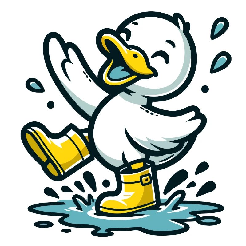 Splashy Quacker: The Puddle-Hopping Duck