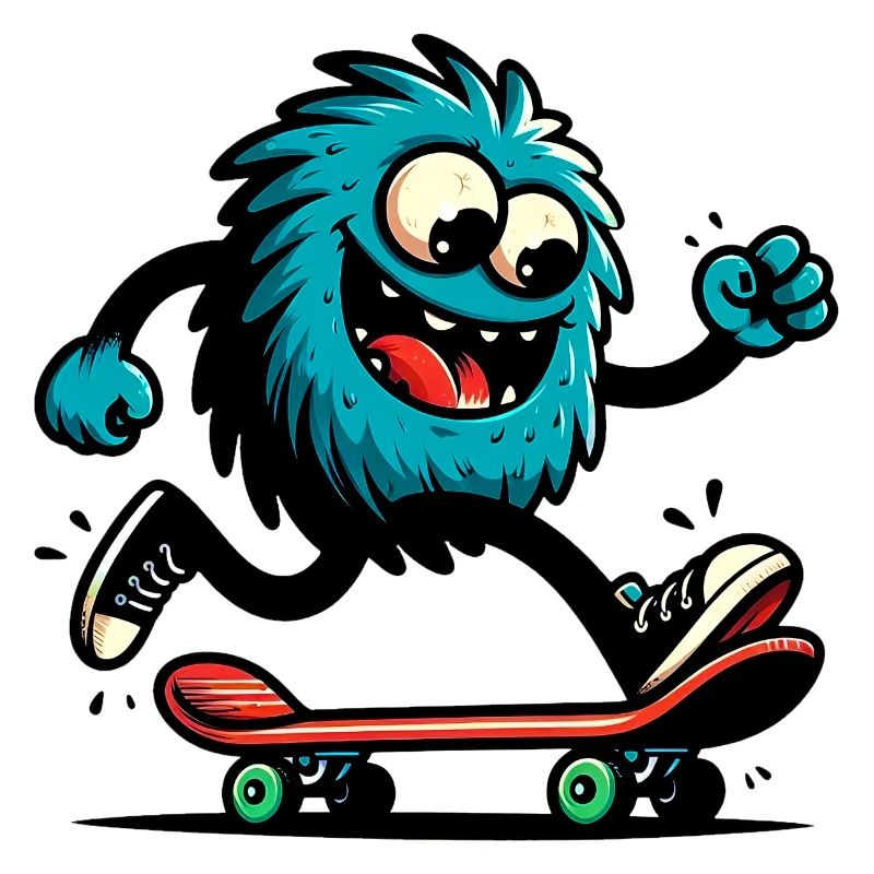 Martian Extraterrestrial Alien on Skateboard