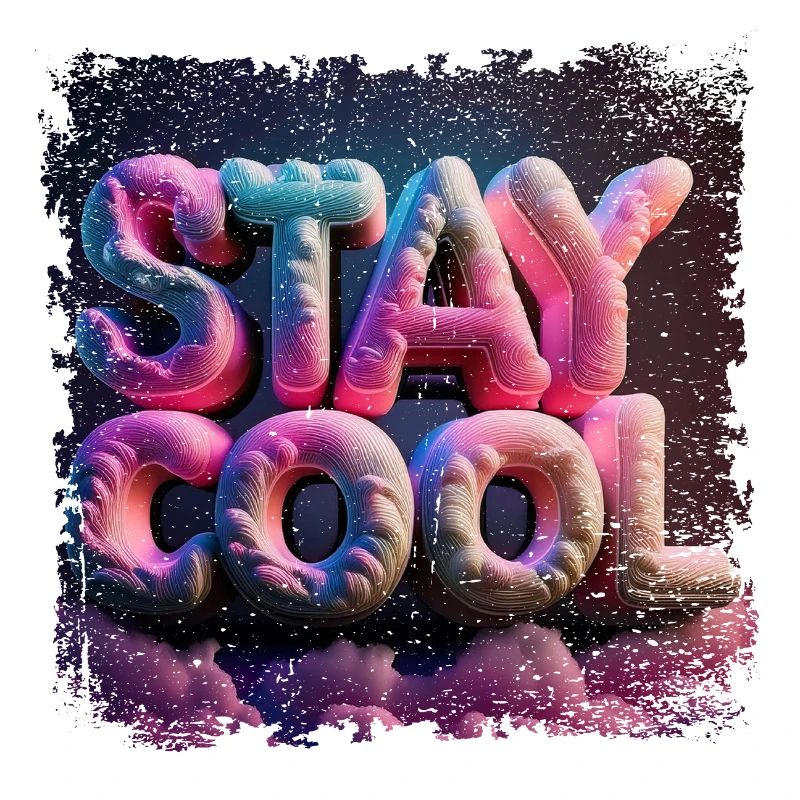 Stay cool text in 3D
