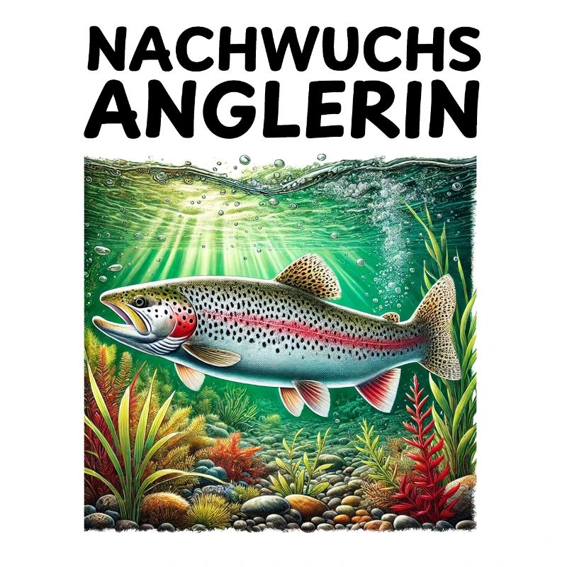 Nachwuchs Anglerin Forelle Geschenk Angler Geburt