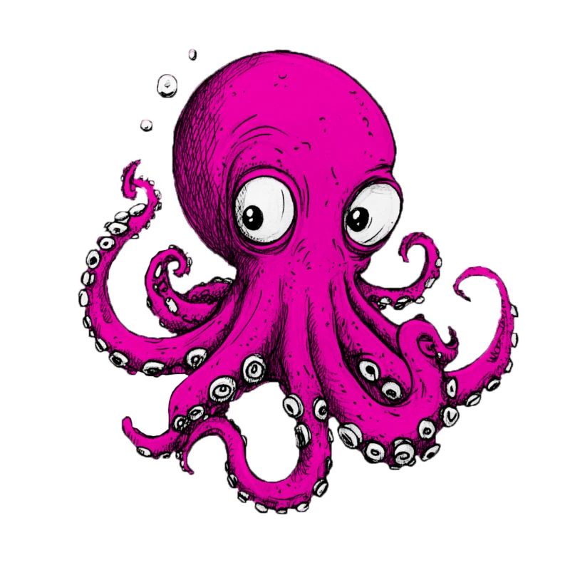 Octopus Drawing Pink