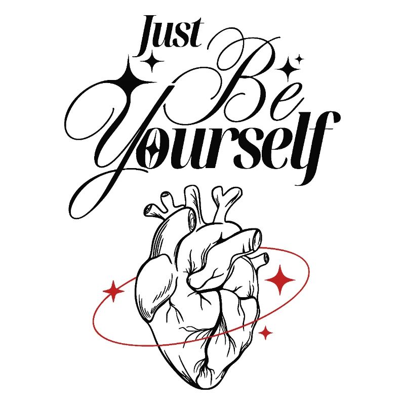 Soyez simplement vous-même – Cœur et lettrage
