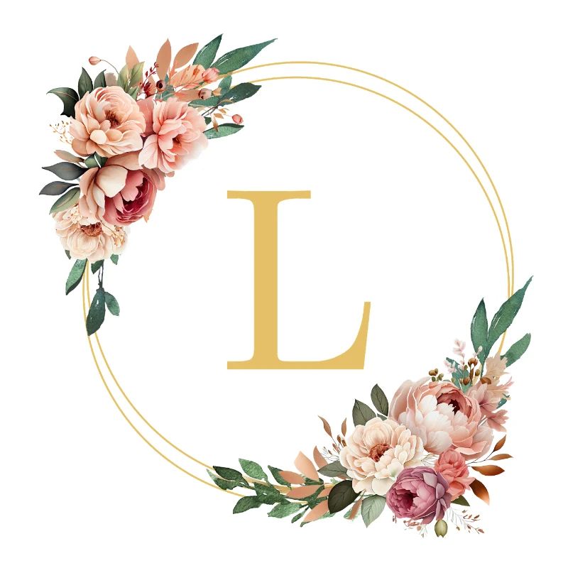 L Monogram, Couronne de fleurs, Personnalisable
