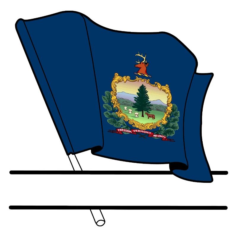 Bannière de texte du drapeau du Vermont