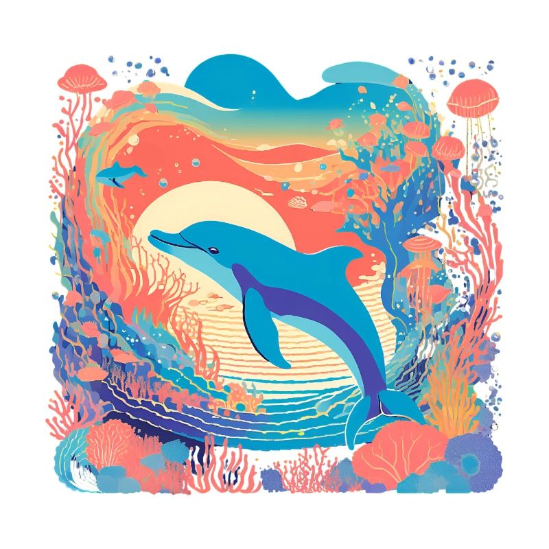 Underwater Rainbow Dolphin