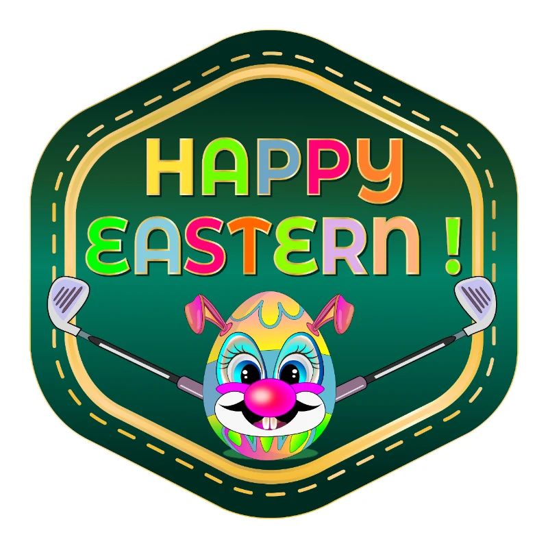 HAPPY EASTERN EGGS PLAYING GOLF