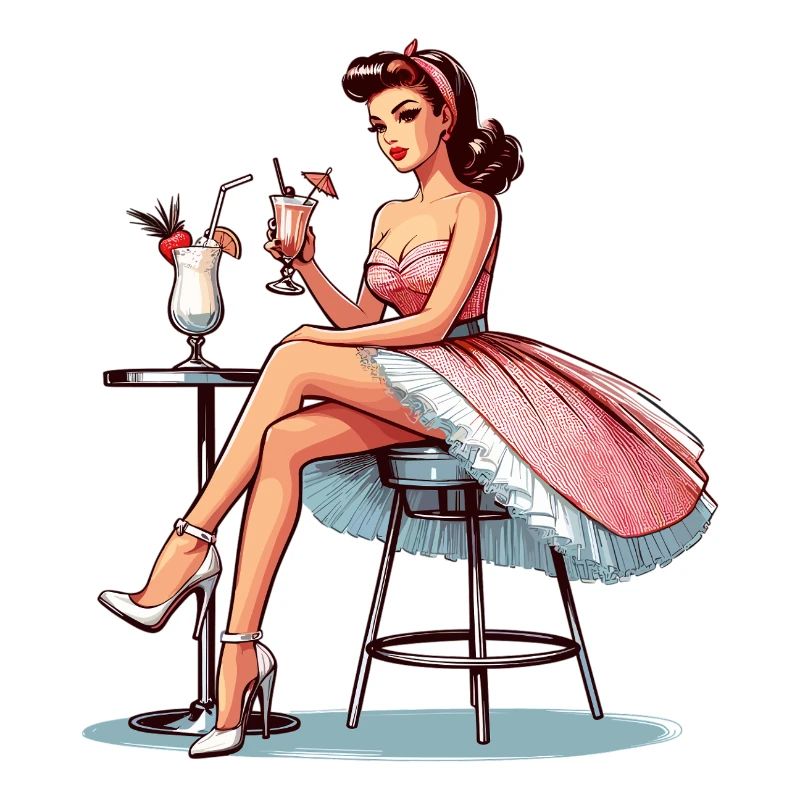 Frau Rockabilly Pina Colada Geschenk
