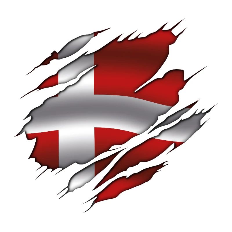Drapeau du Danemark - Danemark - Drapeau déchiré