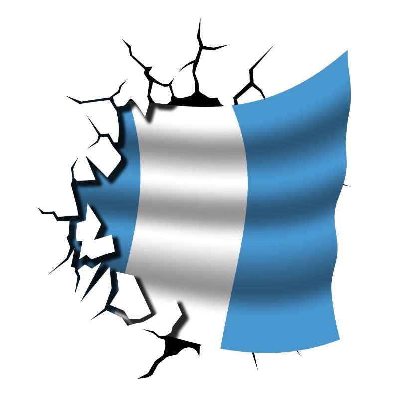 Drapeau du Guatemala - Guatemala - Drapeau Broken Des