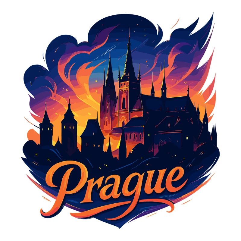 Prague Capitale République tchèque Silhouette Cadeau